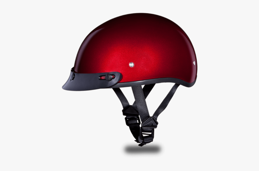 Daytona Black Cherry Dot Skull Cap Motorcycle Half - Daytona Half Cap Helmet Red, HD Png Download