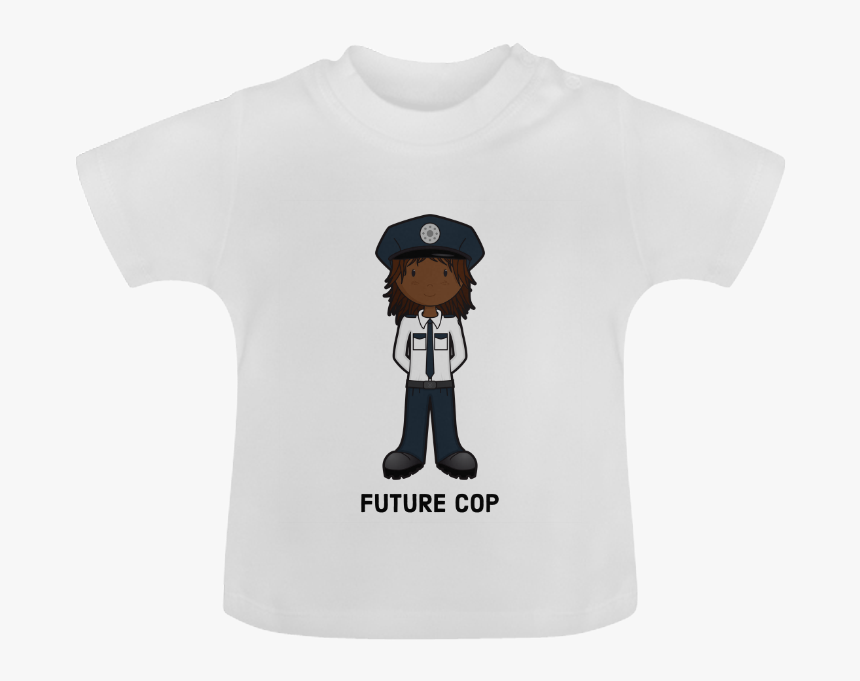 Police Officer Girl Law Enforcement Baby Classic T-shirt - Cartoon, HD Png Download