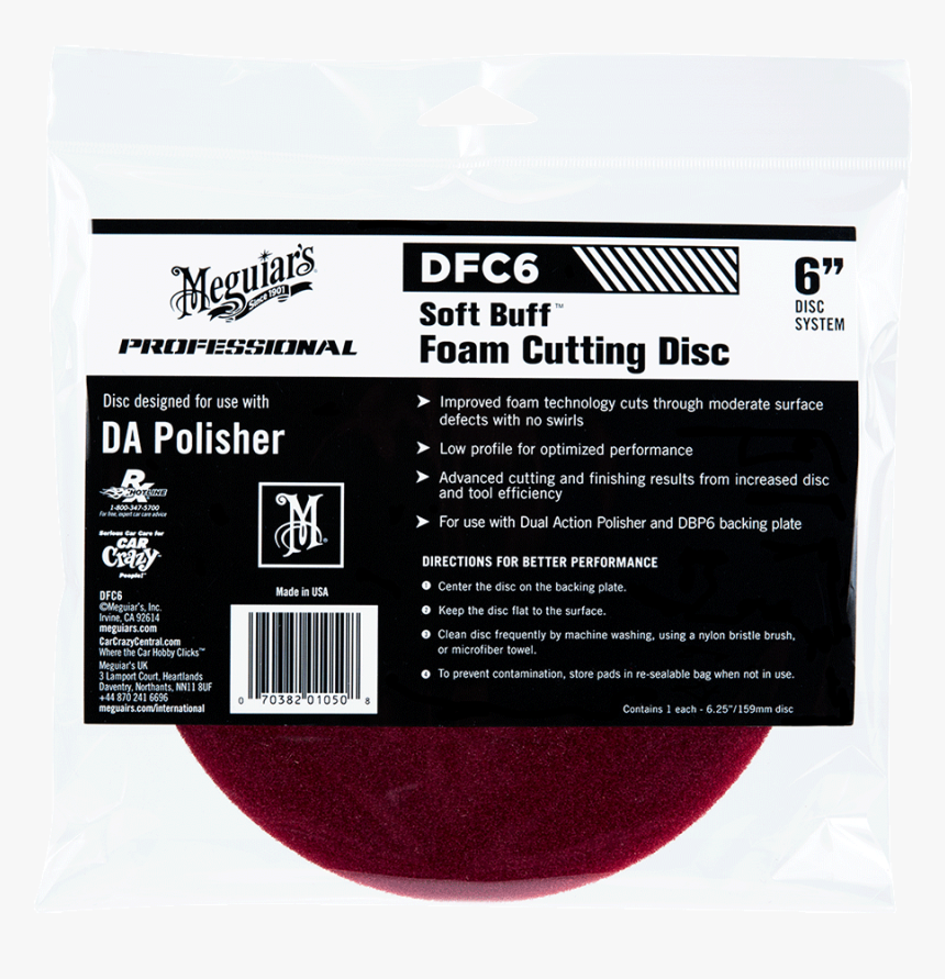 Meguiars Dfc6 Da Foam Cutting Disc - Meguiars Rotary Foam Cutting Pad, HD Png Download