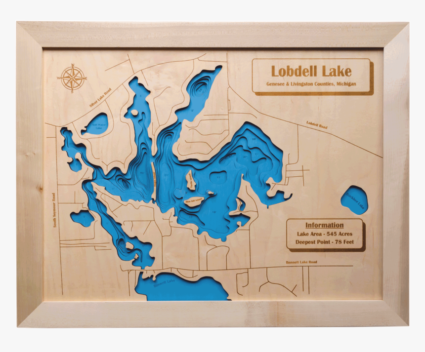 Lobdell Lake 3d Map - Silver Lake Fenton Mi Maps, HD Png Download