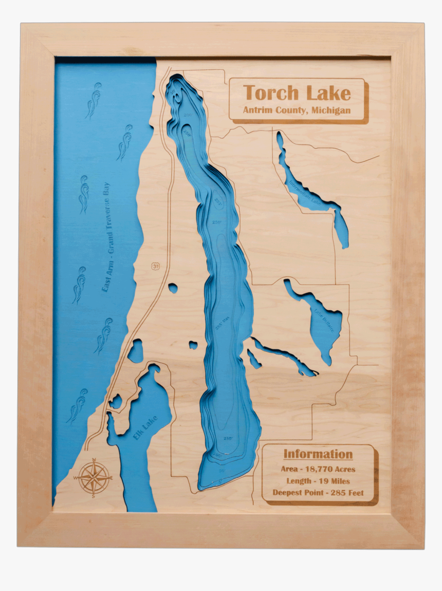 Torch Lake 3d Map - Torch Lake Outline, HD Png Download