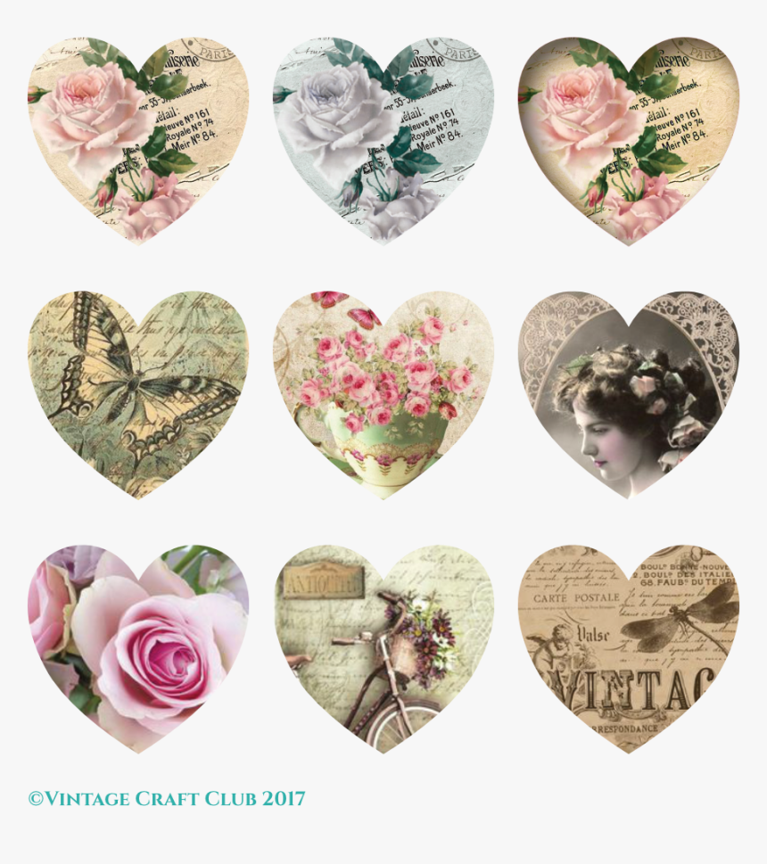 Vintage Valentine Heart Printables , Png Download - Heart, Transparent Png