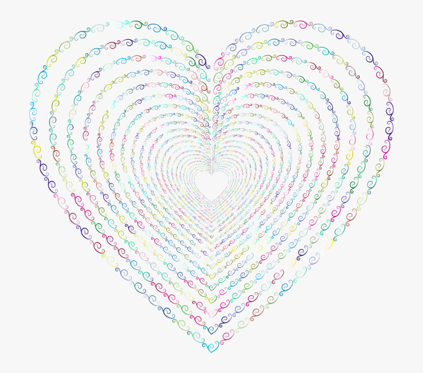 Prismatic Vintage Flourish Heart Tunnel 2 No Background - Heart, HD Png Download