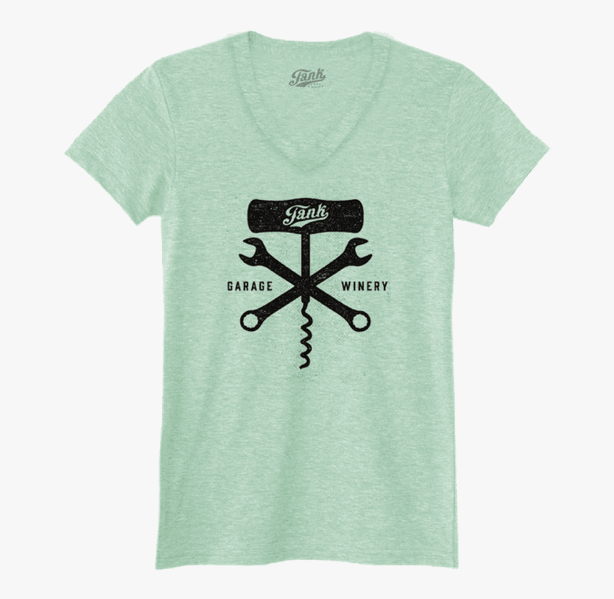 Corkscrew And Wrench Women S V-neck Mint - Active Shirt, HD Png Download