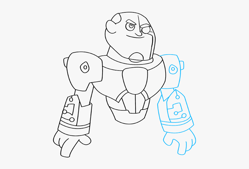 How To Draw Cyborg From Teen Titans - Cartoon, HD Png Download