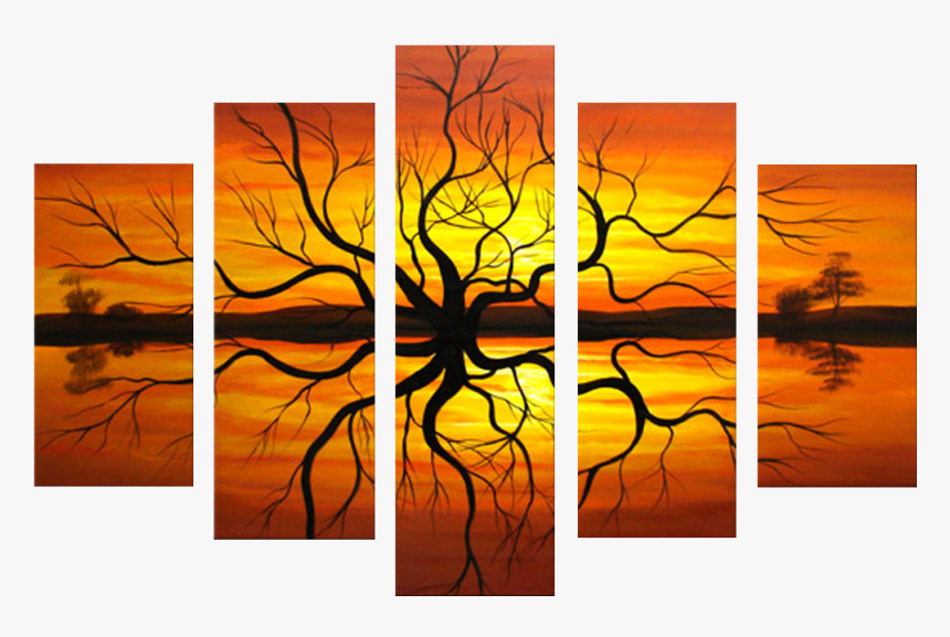 Landscape Sunset Abstract Painting, HD Png Download