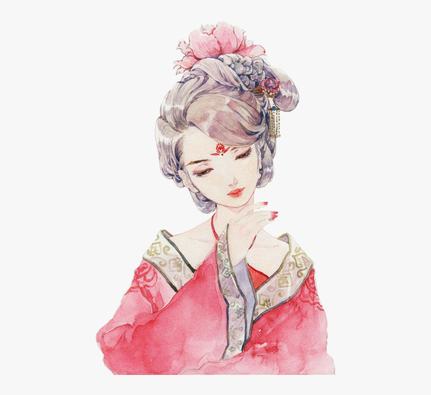 Modern Japanese Wallpaper Drawing Korean Geisha Painting - 手绘 古风, HD Png Download