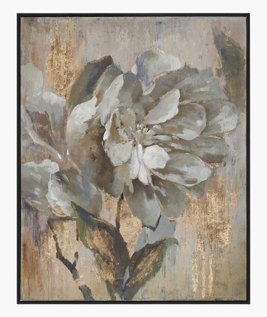 Flower Painting With Gold Leaf, HD Png Download