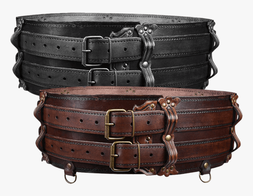 Luthor Leather Double Belt - Medieval Wide Leather Belt, HD Png Download