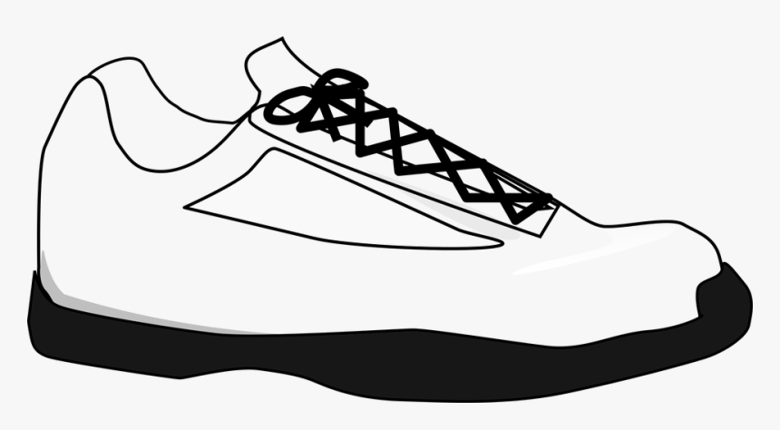 Transparent Footprints Clipart Black And White - Tennis Shoe Clip Art, HD Png Download