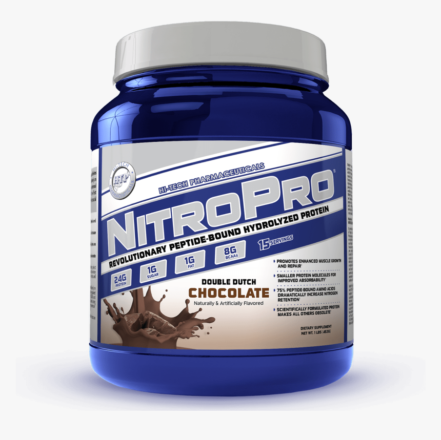 Hi Tech Pharmaceuticals Sports Nutrition & More Chocolate - Hi-tech Pharmaceuticals Nitropro 1lb, HD Png Download