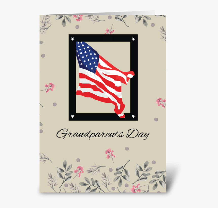 Happy Grandparents Day, American Flag Greeting Card - Greeting Card For Grandparents Day, HD Png Download