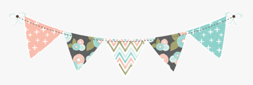 #banner #pennant #garland #flags #pastel #pink #teal - Underpants, HD Png Download