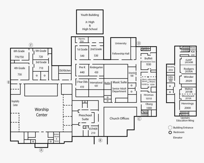 Sunday Bible Study Spring 2020 Map Vector - Floor Plan, HD Png Download