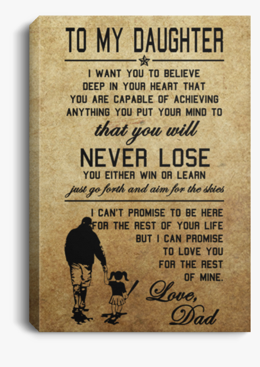 To My Daughter Softball Canvas Wall Art Jaca1008 - Poster, HD Png Download
