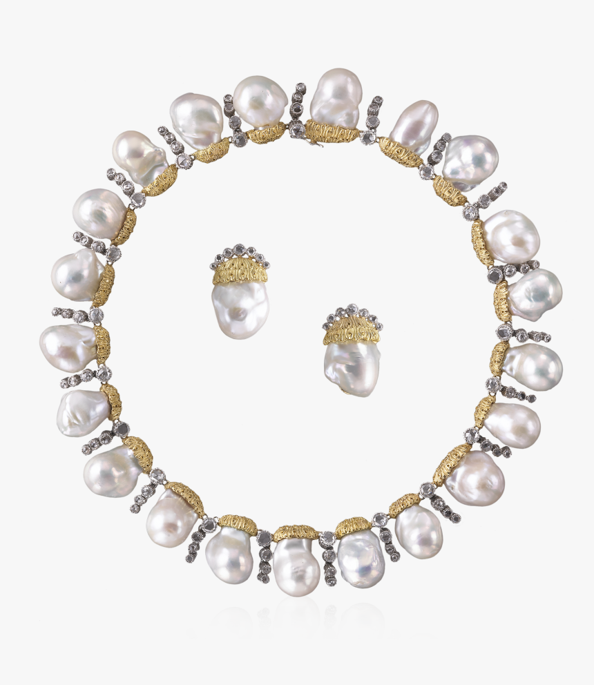 Buccellati - Necklaces - Minuetto Set - Necklaces - Buccellati Pearl And Diamonds Necklace, HD Png Download