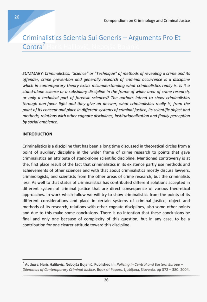 26 Compendium On Criminology And Criminal Justce Criminalistics - Crime, HD Png Download