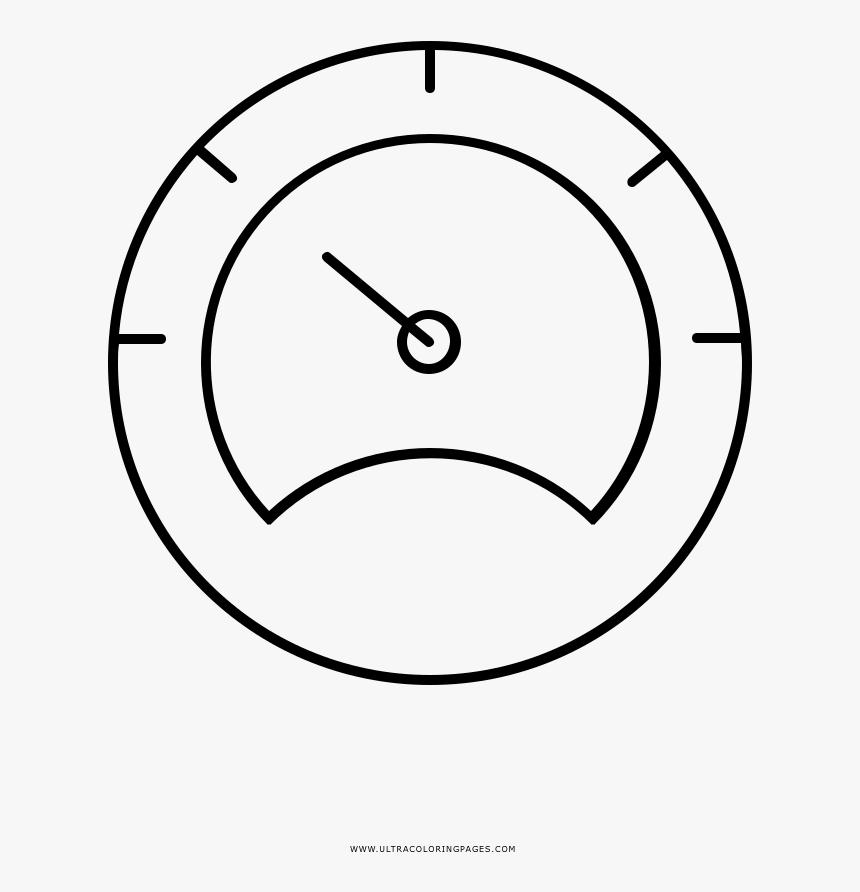 Speedometer Coloring Page - Circle, HD Png Download