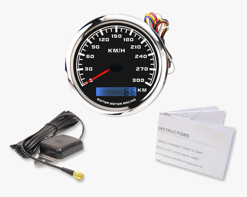 85mm Negro Eléctrica Velocímetro Gps Con Odómetro De - Gauge, HD Png Download