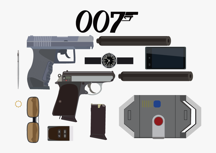 James Bond Icon Set By Student William Lovell - Firearm, HD Png Download