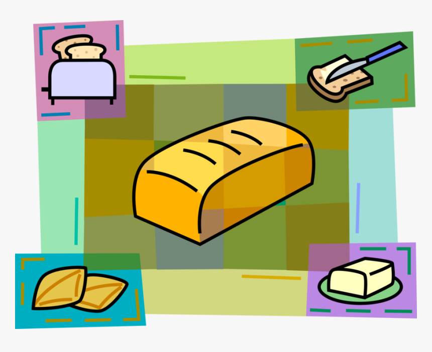 Vector Illustration Of Fresh Baked Bread Loaf With, HD Png Download
