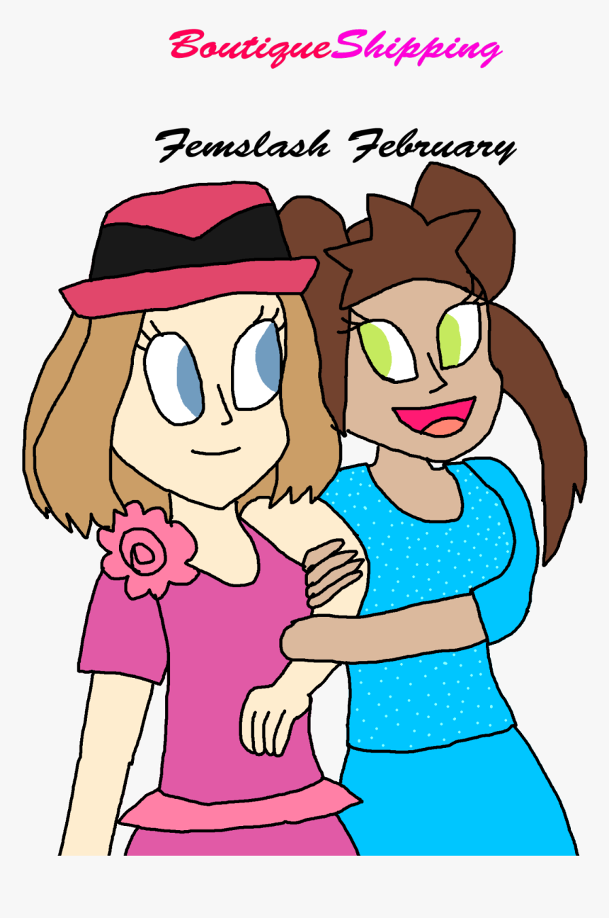 A Pretty Cute Pokémon Femslash Ship In The Xy/z Era - Cartoon, HD Png Download