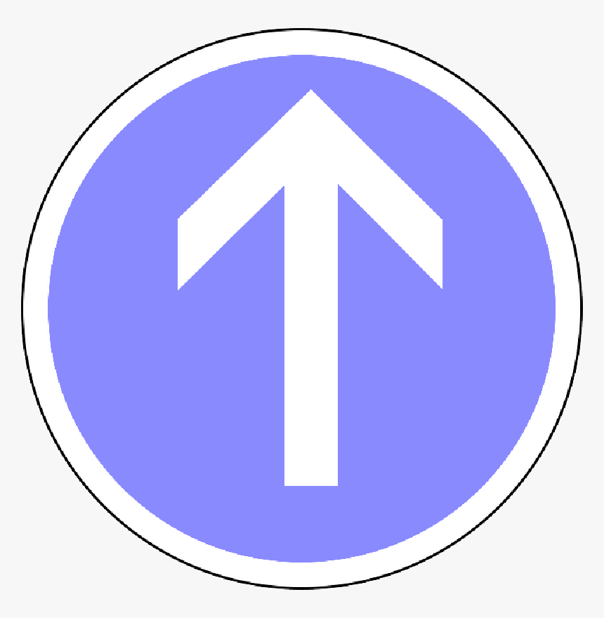 Traffic Sign, Straight Ahead, Straight, Direction, - Straight Ahead Sign, HD Png Download