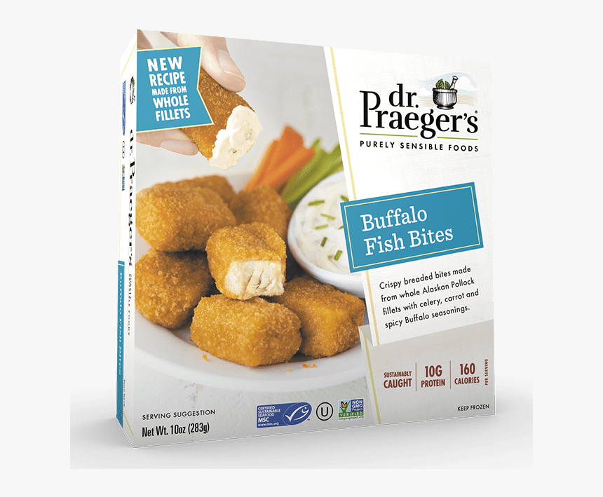Praeger S Buffalo Fish Bites Package - Dr Praeger's Chickenless Nuggets Kids, HD Png Download
