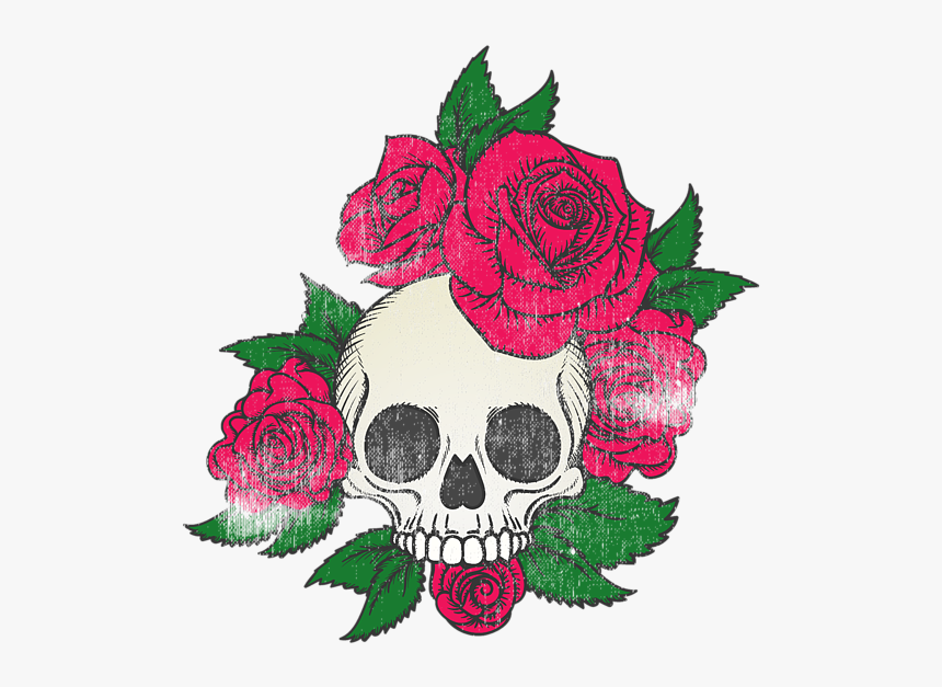 Skulls And Roses Drawing, HD Png Download