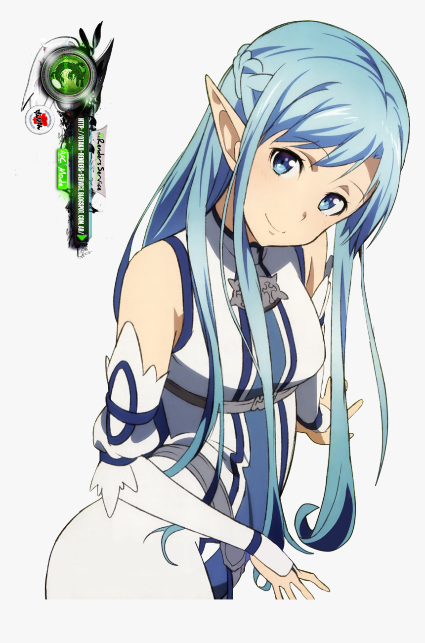 Asuna Blue Hair Png, Transparent Png