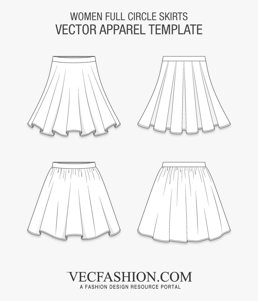 Women Full Circle Skirts - Mens Puffer Vest Template, HD Png Download