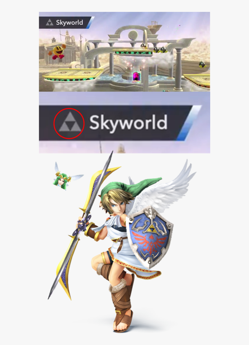 Skyworld A Skyworld Super Smash Bros - Super Smash Bros Pit Mod, HD Png Download