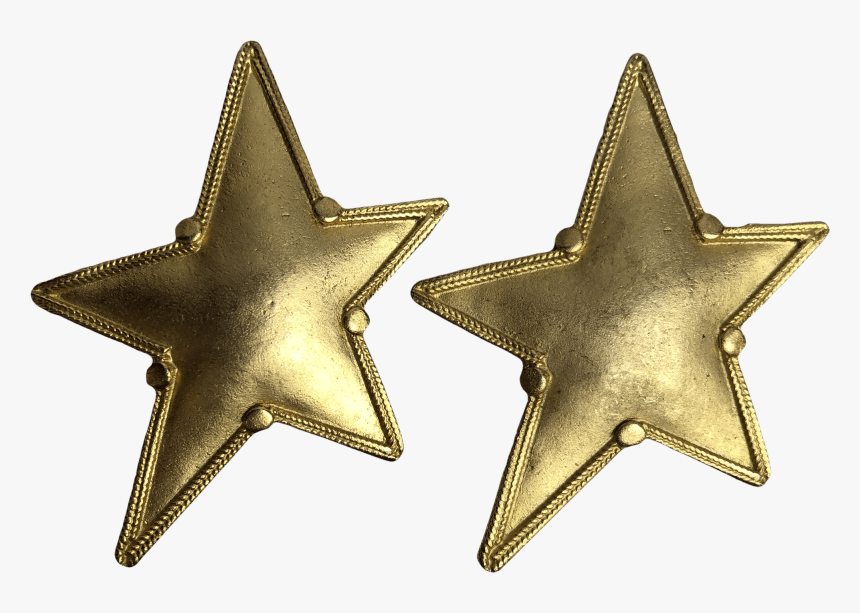 Gold Star Clip On Earrings - Star, HD Png Download