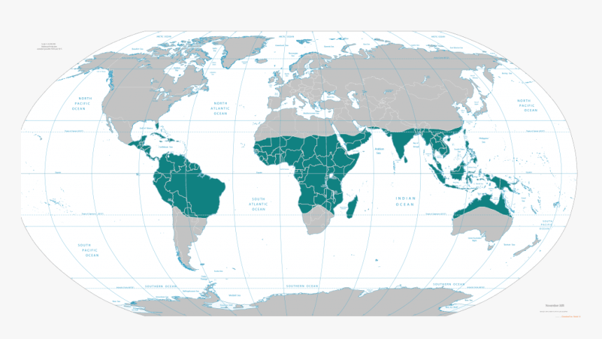 Tropical Climate Zone Map Tropical Climate Map - Climate Zones Political Map, Hd Png Download ,  Transparent Png Image - Pngitem