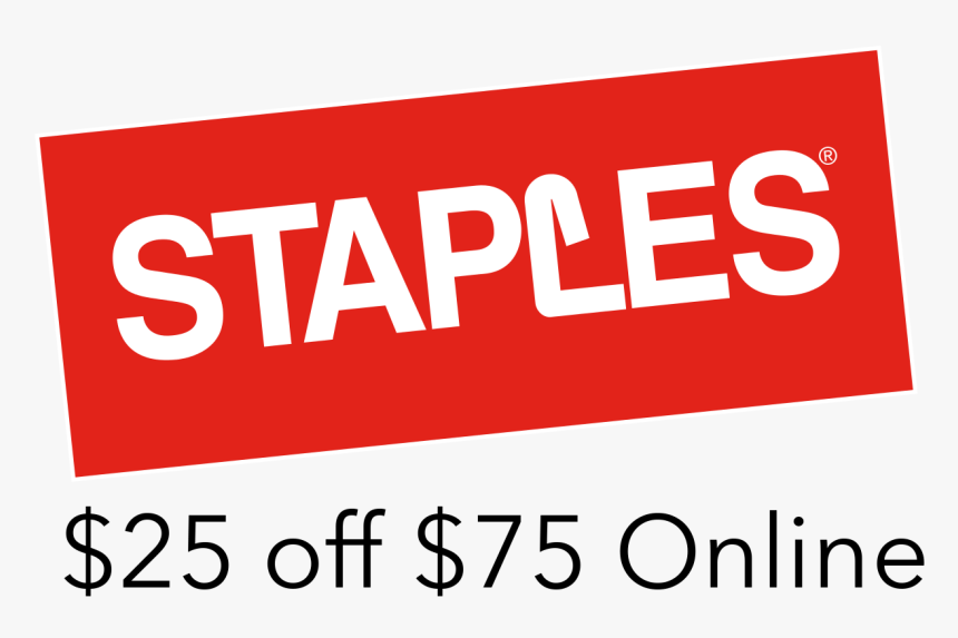 Staples $25 Off $75 Coupon Online Or Phone - Graphic Design, HD Png Download