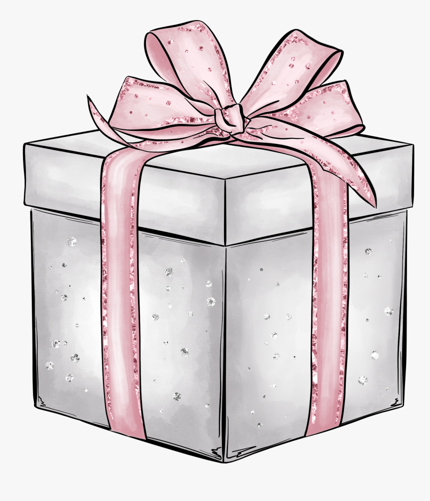 #giftbox #present #gift #wrapped #bow #ribbonbow #silver, HD Png Download
