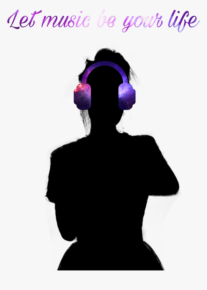 #freetoedit #earphones #music - Silhouette, HD Png Download