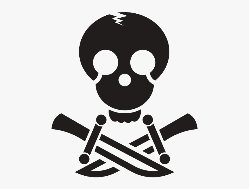 Pirate Skull Silhouette - Illustration, HD Png Download