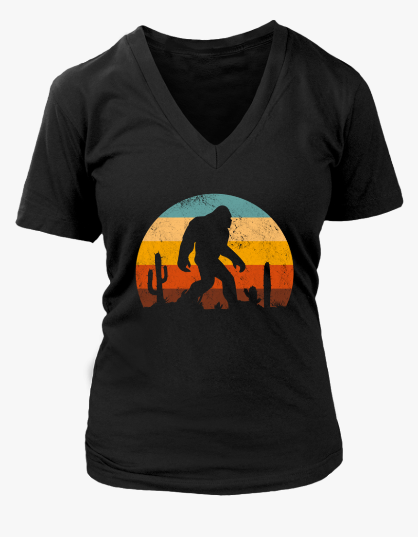 Retro Classic Bigfoot Sasquatch Silhouette Shirt - T-shirt, HD Png Download