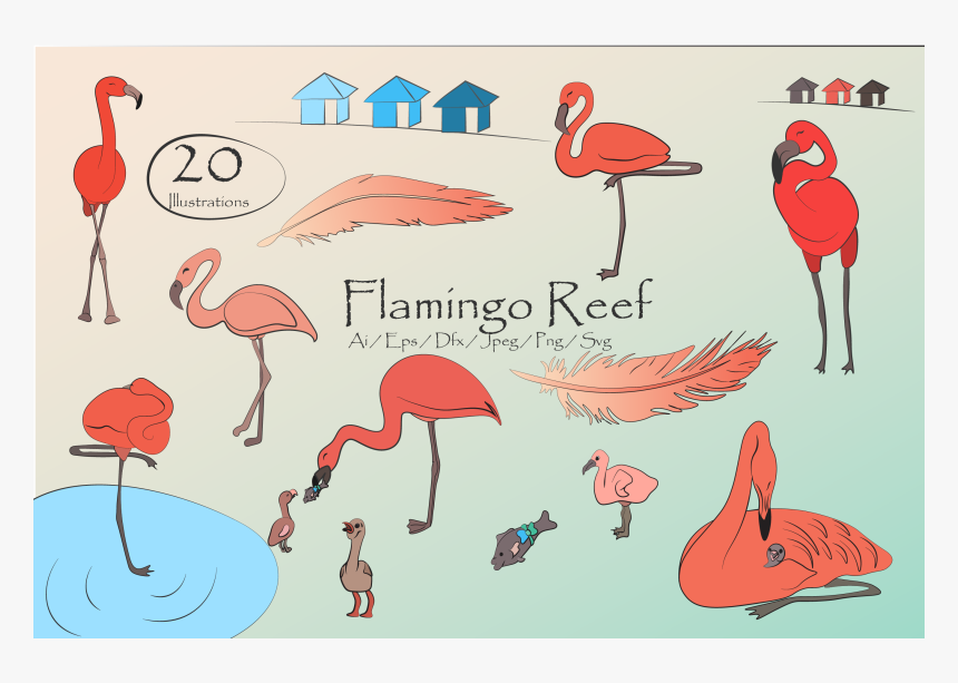 Flamingo Reef- Cute Flamingo S Clipart Example Image - Greater Flamingo, HD Png Download