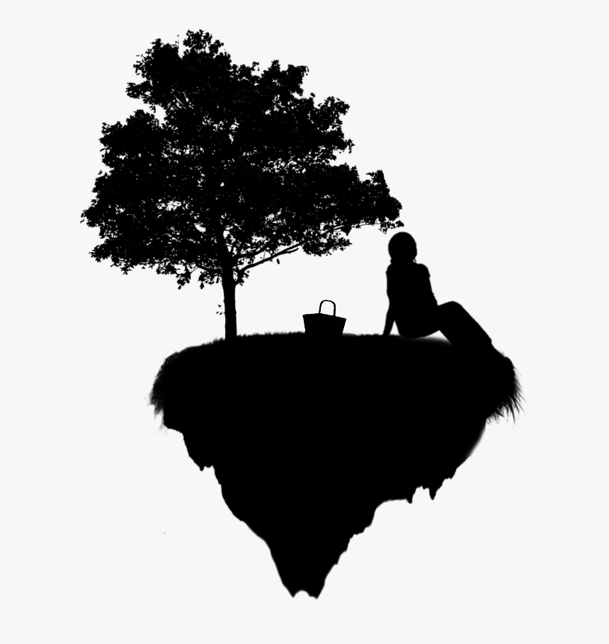 Transparent Island Silhouette Png - Oak Tree Drawing Png, Png Download