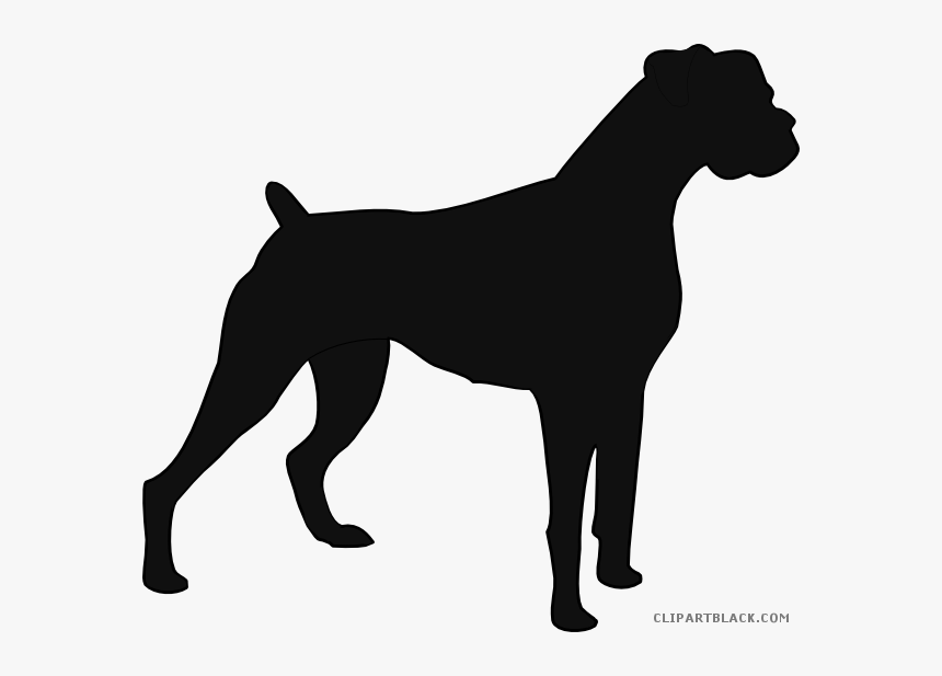 Boxer Dog Clipart - Boxer Dog Silhouette Vector Free, HD Png Download