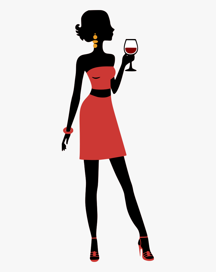 Silhouette In A Bikini Clipart , Png Download - Desenho De Mulher Bebendo Png, Transparent Png