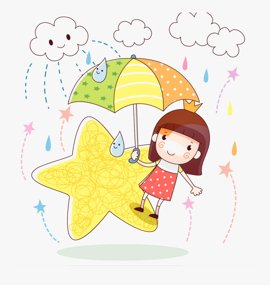 下 雨 Q 版, HD Png Download