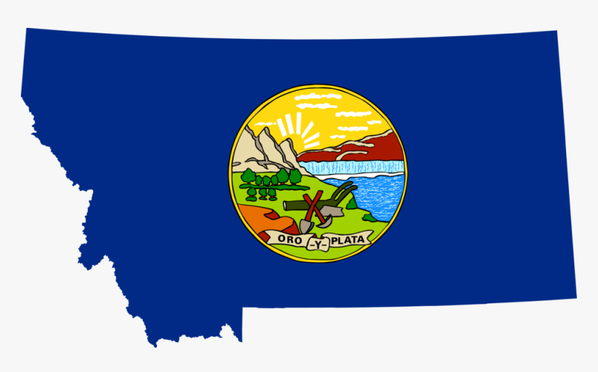 Flag Map Of Montana - Montana Flag And Map, HD Png Download