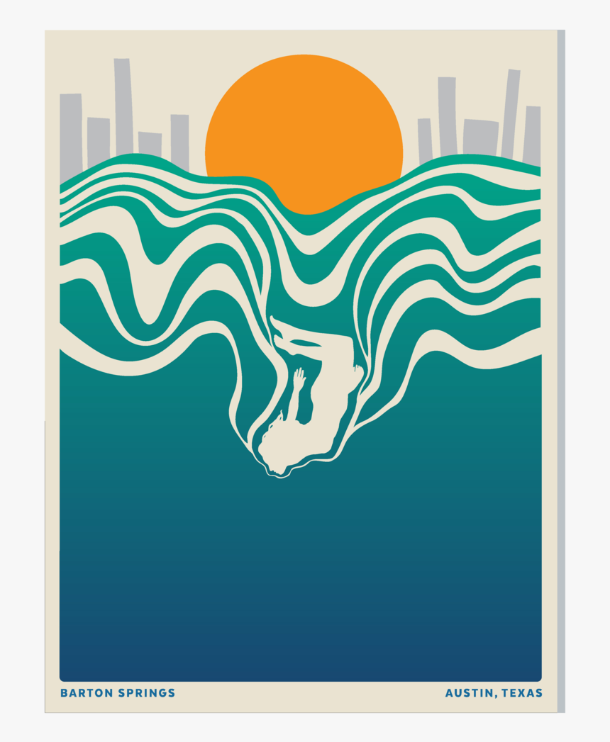 Print Austinart Image-border - Barton Springs Wildsam, HD Png Download