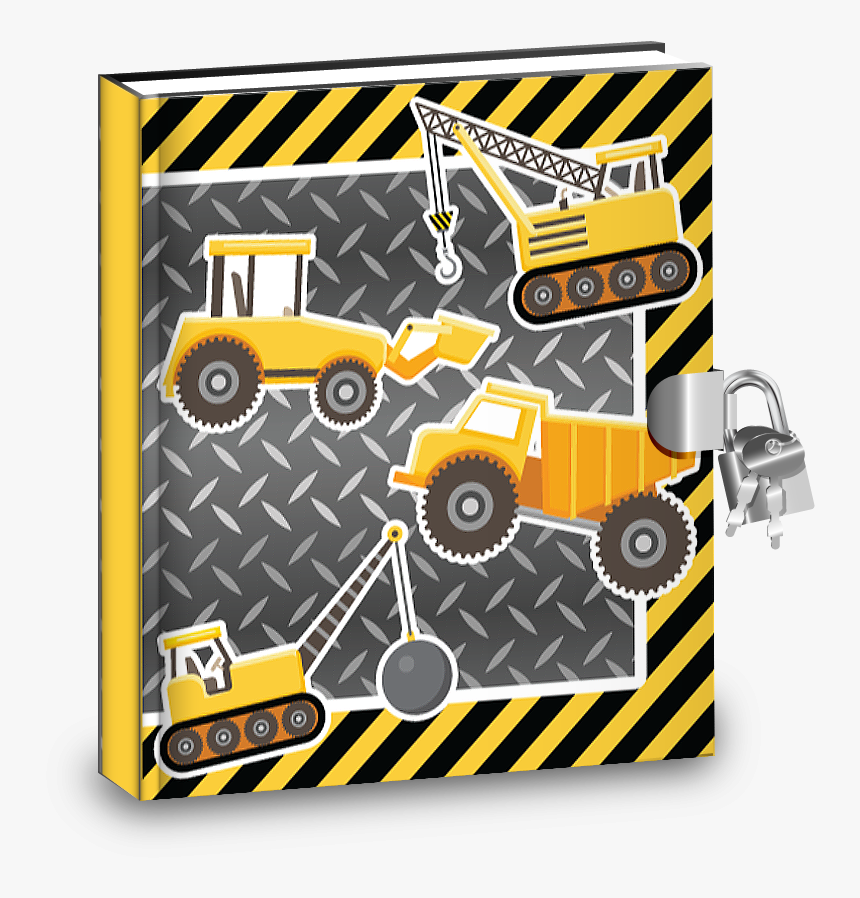 Construction Trucks Kids Diary With Lock - Crane, HD Png Download