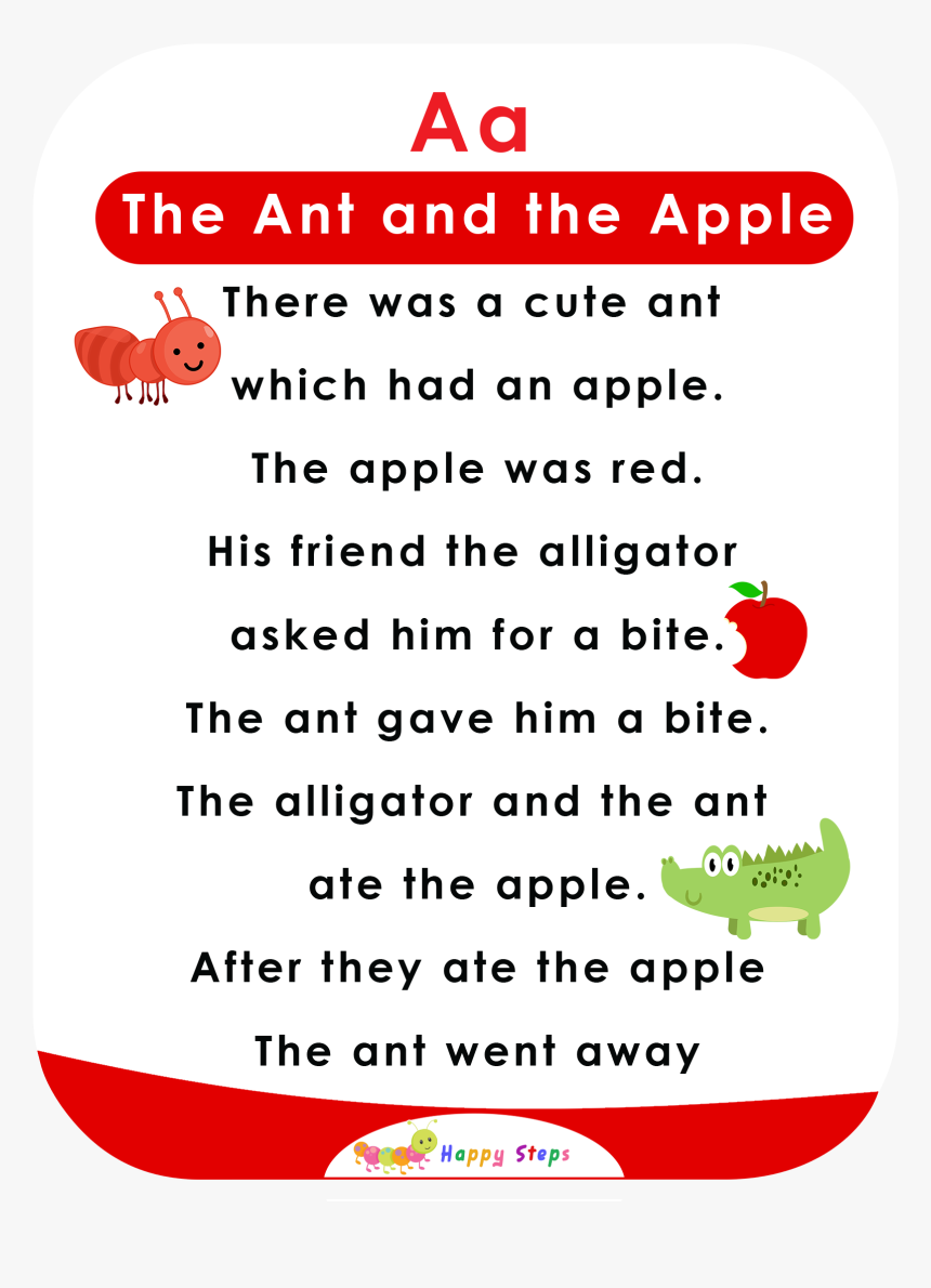 The Ant And The Apple - Alphabet Story With Moral, HD Png Download