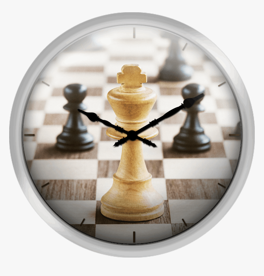 Chess Board White King Alone Amongst Black Pieces - Chess, HD Png Download