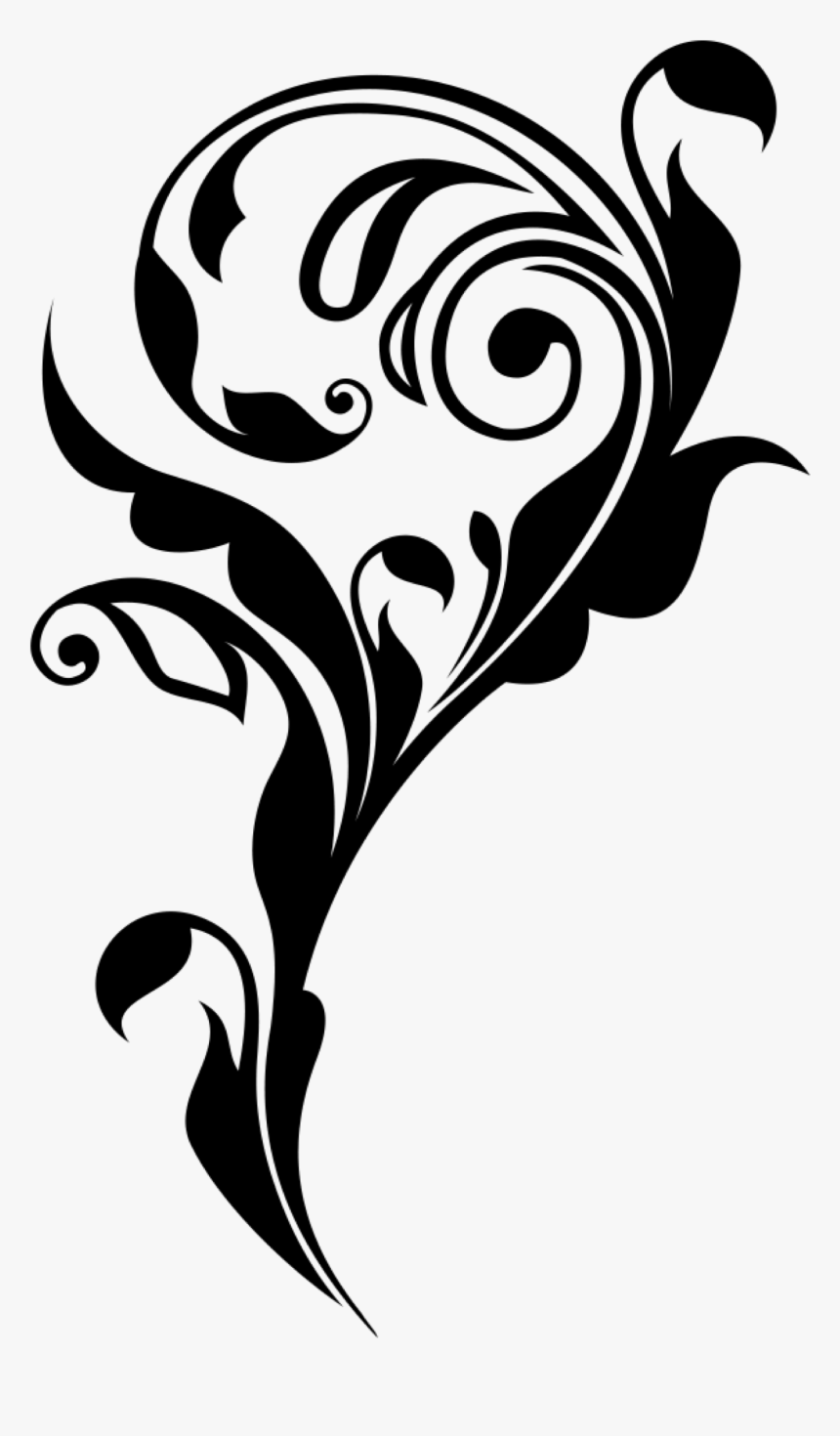 #flower #black #lines #underline #white #overlay #filler - Art, HD Png Download